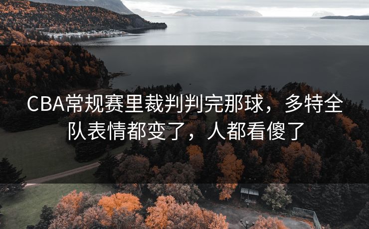 CBA常规赛里裁判判完那球，多特全队表情都变了，人都看傻了