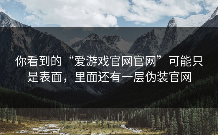 你看到的“爱游戏官网官网”可能只是表面，里面还有一层伪装官网