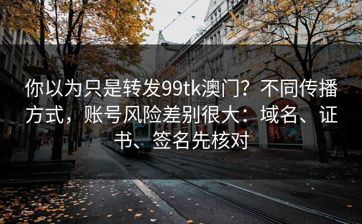你以为只是转发99tk澳门？不同传播方式，账号风险差别很大：域名、证书、签名先核对